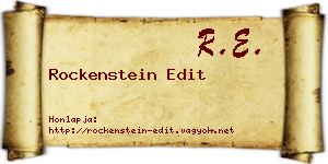 Rockenstein Edit névjegykártya